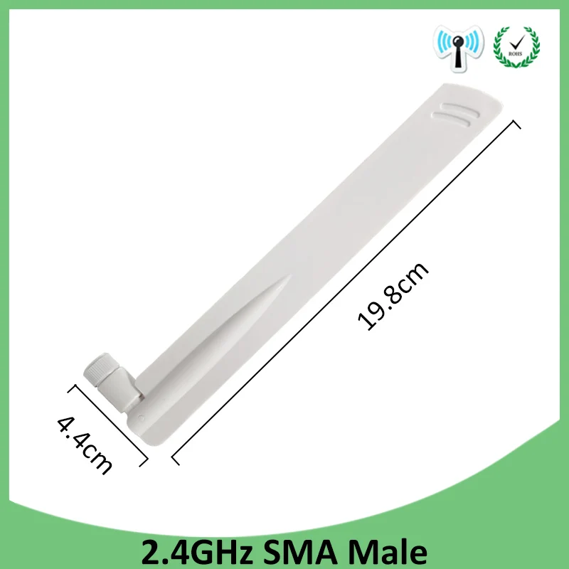 EOTH 10pcs 2.4g antenna 8dbi sma male wlan wifi 2.4ghz antene IPX ipex 1 SMA female pigtail Extension Cable iot module antena