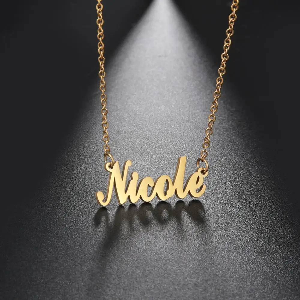 My Shape Custom Name Necklaces Stainless Steel Customized Christmas Gifts Personalized Arabic Name Necklace Choker Chain Jewelry