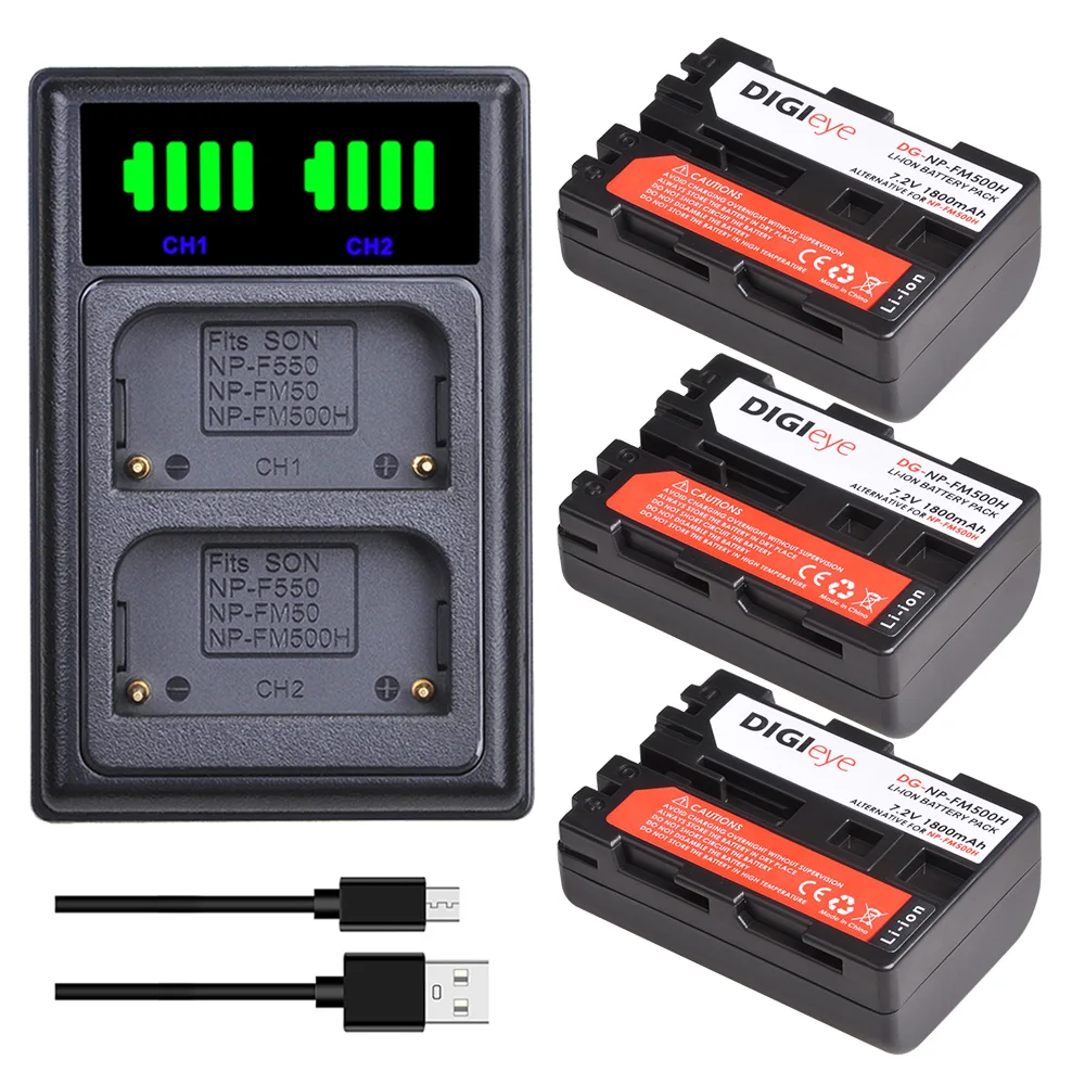 NP-FM500H FM500H Battery OR Charger for Sony Alpha a68, a77II, SLT-A57,A58,A65,A100,A350,A450,A550,A580