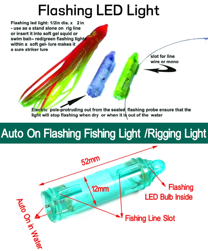 Wifreo 5pcs Mini Underwater Fishing Lamp Flashing LED Octopus Lure Light Fish Gathering Squid Lights Saltwater Fishing Tackle