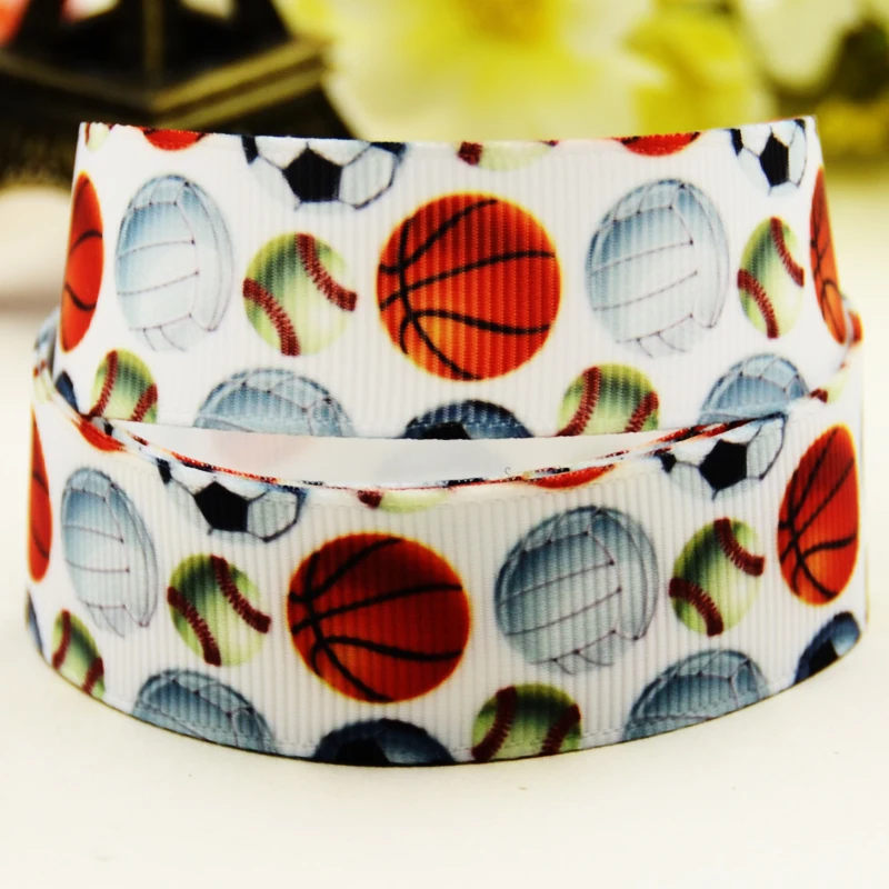 22mm 25mm 38mm 75mm balls cartoon printed Grosgrain Ribbon party decoration 10 Yards satin ribbons