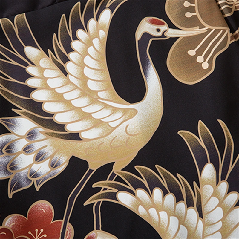 Bebovizi Japanese Crane Kimono Women Cardigan Yukata 2020 Fashion Men Haori Obi Clothing  Asian Shirt National Tradition Clothes