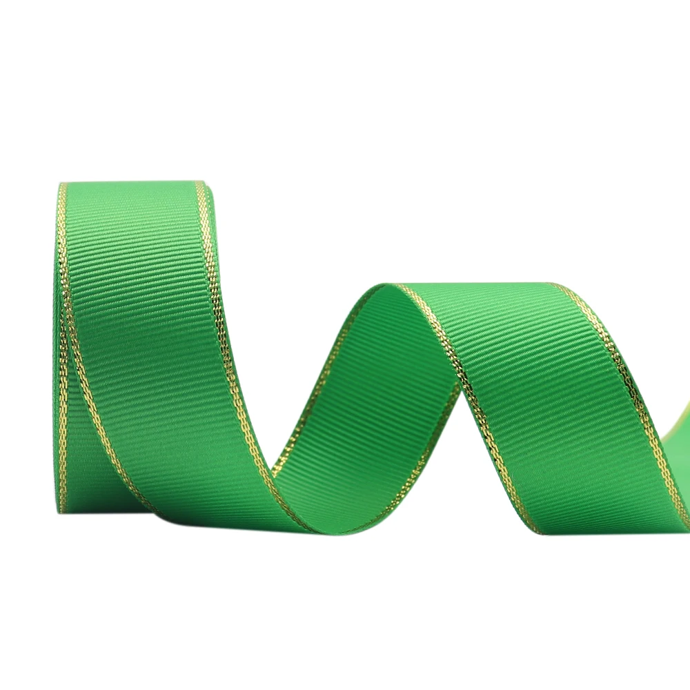 10 Yards 10MM/25MM/38MM Glitzer-Grosgrainband mit Goldrand für Haarschleifen/Geschenkverpackungen, DIY-Weihnachtsdekorationsmaterial Y19042101 – Detail 15