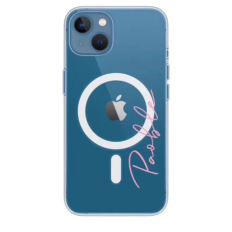 Personalize name Magsafe Magnetic Wireless Charging Case for iPhone 12 11 13 15 16 Pro MAX XR X XS MAX 14 16Plus Shockproof Case