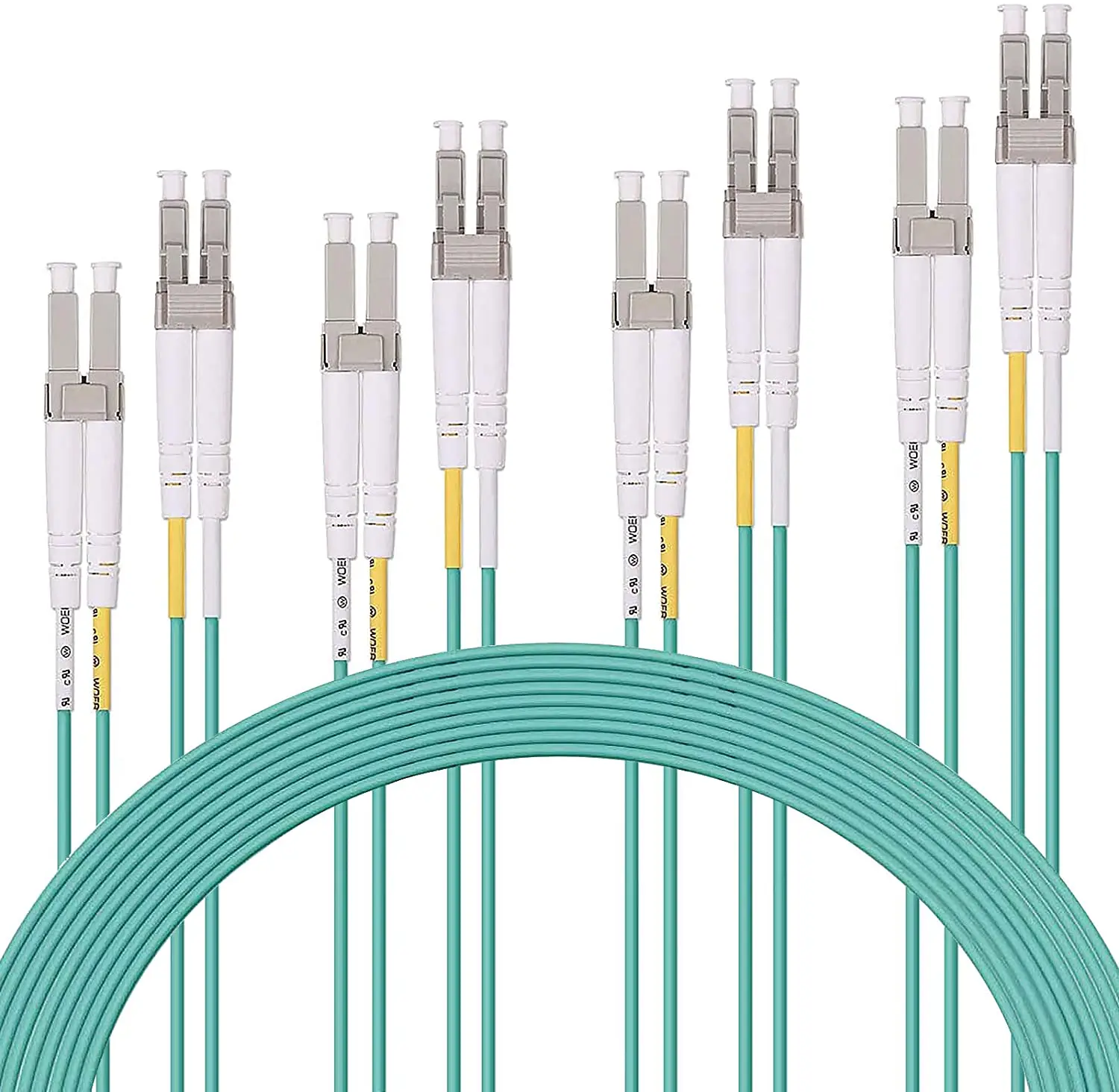 4-Pack OM3 Fiber Patch Cable- 10Gb Multi-Mode Jumper Duplex 50/125μm LSZH Fiber Optic Cord for SFP Transceiver, 10M/33ft