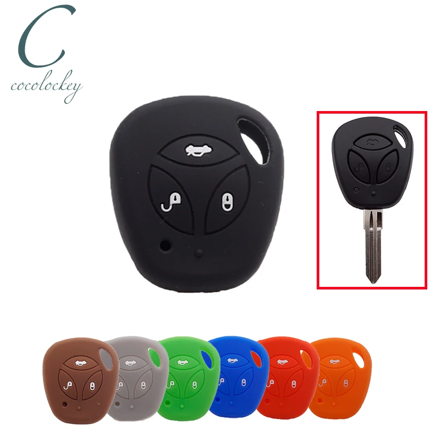 

Cocolockey Silicone Car Key Cover Case Fob for LADA Priora Niva Vaz Granta Samara 2108 XRay Sedan Sport Vesta 3 Buttons Key