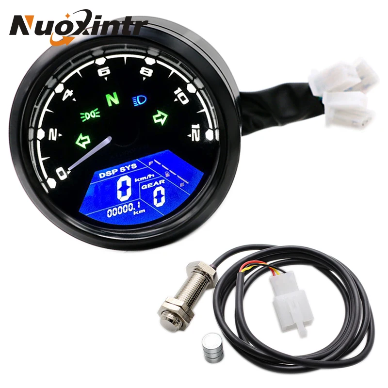 

Motorcycle For Speedometer LCD Digital Meter Universal Odometer Tachometer Speedometer Oil Meter Waterproof Night Vision Dial