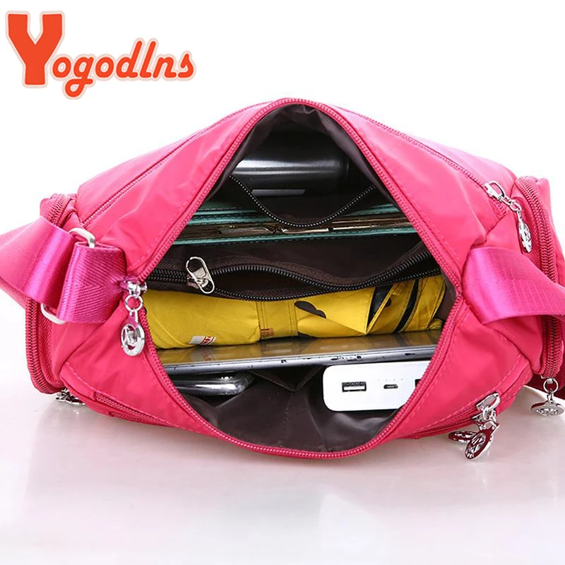 Yogodlns Fashion Women Shoulder Messenger Bag Waterproof Nylon Oxford Crossbody Bag Handbags Large Capacity Travel Bags Purse