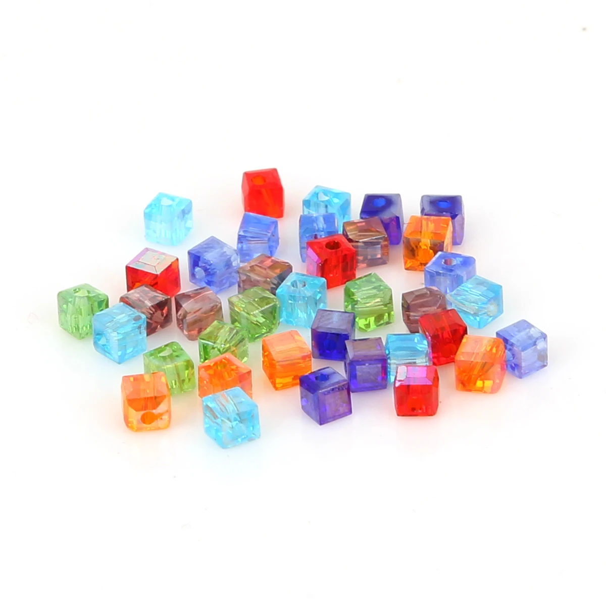 Nicebeads 20-180Pcs Multicolor Cube Beads 2 3 4 5 6 8mm Spacer Loose Crystal Square Glass Beads For Jewelry Making Bracelet DIY