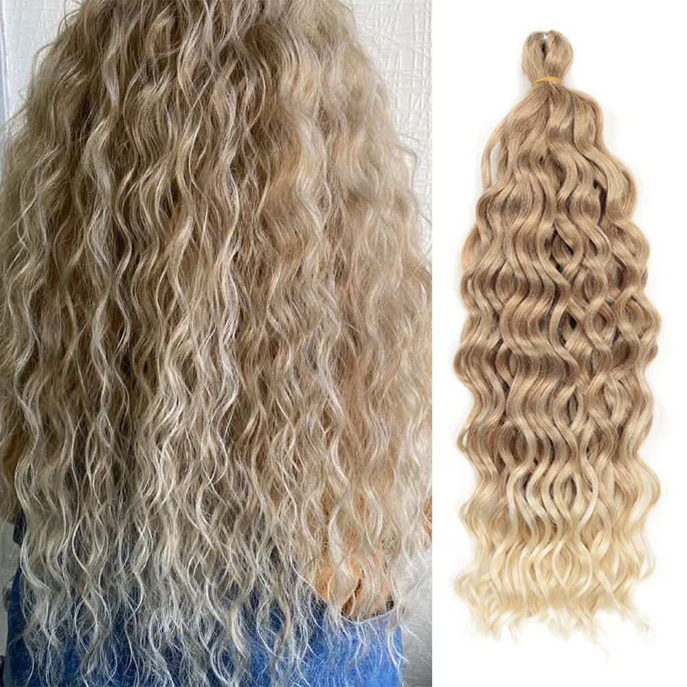 HeyMidea-Ocean Wave Synthetic Hair Extensions para Mulheres, Hawaii Curl Tranças, Soft Afro Curls, Crochet Hair, 18\