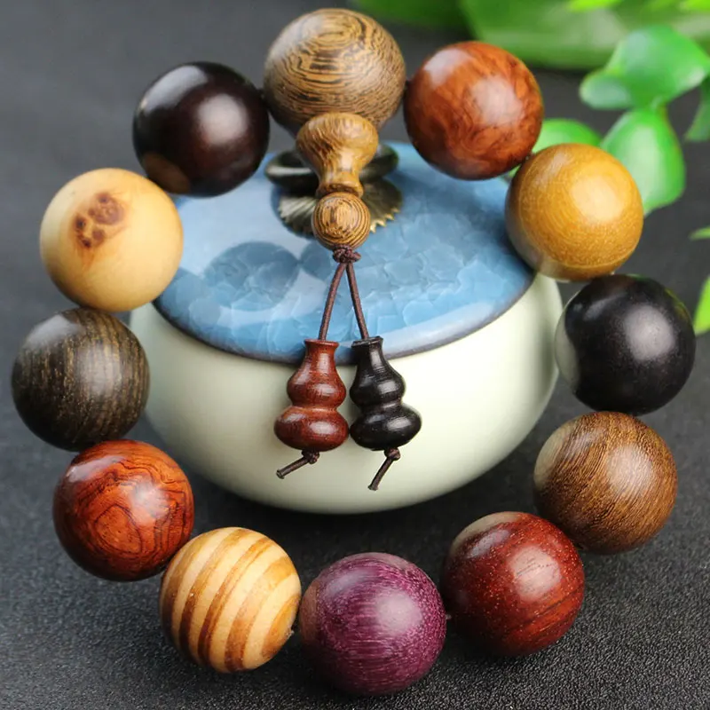 Buddhist Beads Bracelets Men And Women Playing Natural Black Sandalwood Rosewood Rosary Beads