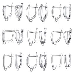 New Design Hollow Hook Earrings DIY Earrings Clasps Hooks For Woman Handmade 925 Sterling Silver Jewelry Making Accessories