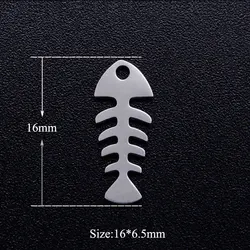 10pcs/lot Fish Bone Stainless Steel DIY Charm Wholesale Jewelry Making Charm Jewelry Finding Supplies Factory Sale Never Tarnish