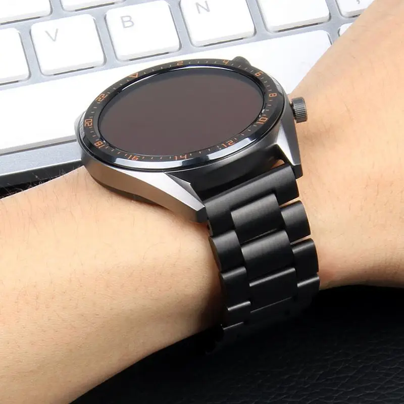 22MM paski ze stali nierdzewnej dla Xiaomi Huami Amazfit Stratos 3/2/2S tempo inteligentne bransoletki metalowy pasek do zegarka dla Amazfit GTR 47MM 2E