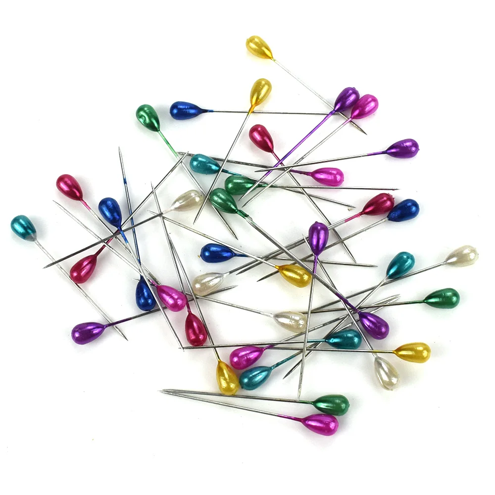 50PCS 55MM Extra Long Pearl Head Pin Straight Sewing Pins for Corsage Dressmaking Florists Sewing Pins with Plastic Box