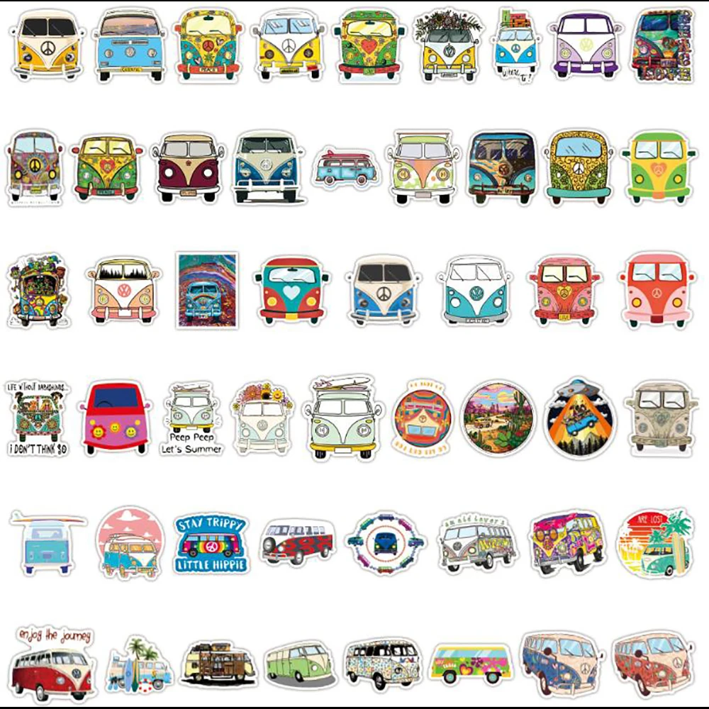 10/30/50PCS Hip Hop Bus Graffiti Stickers PVC Travel Luggage Guitar Laptop Waterproof Classic Kid Toys Cool Sticker Decals Gift