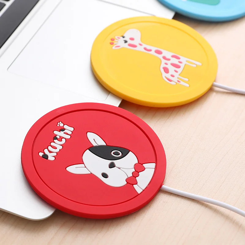 Cute Cartoon 5V USB Warmer Silicone Heat Heater for Milk Tea Coffee Mug Hot Drinks Beverage Cup Mat Kitchen Tools Heater newest