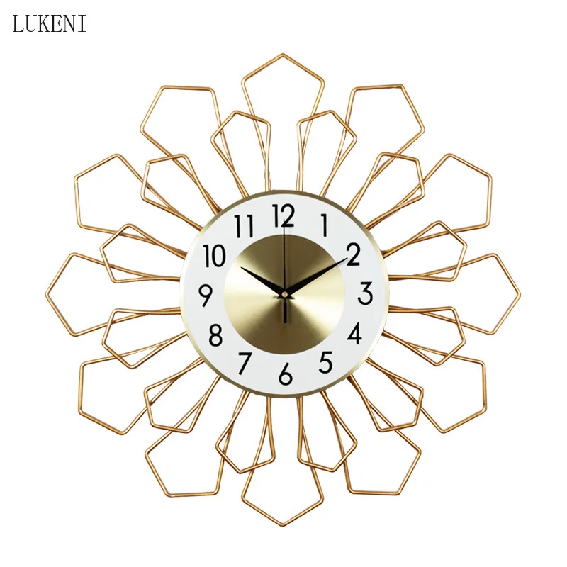 Nordic Wall Clock Creative Clock Minimalist Home Living Room Iron Clock Modern Minimalist Personality Light Luxury Quartz Clock