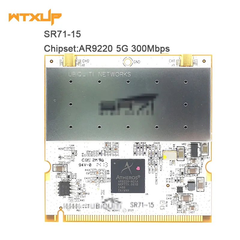 Радиомодуль Atheros AR9220, для SR71-15, 320 мВт, 802,11, abgn 5 ГГц, 2 антенны MMCX, сетевая карта Mini PCI