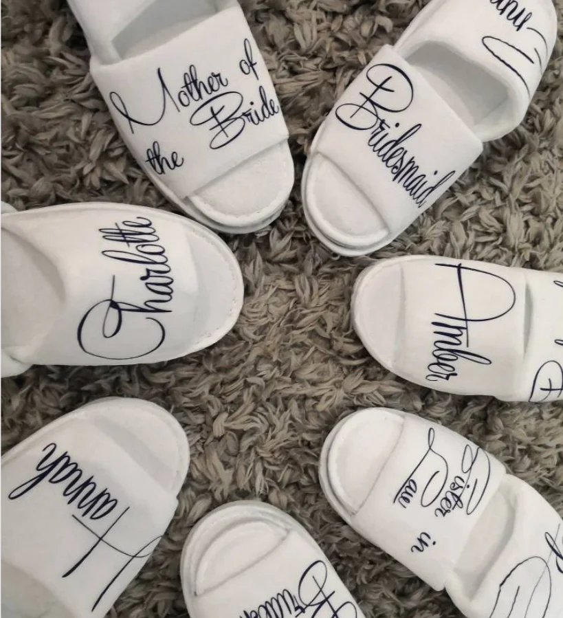 

Personalised Bridesmaid Gift bride Wedding Slippers,mother of bride Open Toes slippers custom mother of the groom bridal party