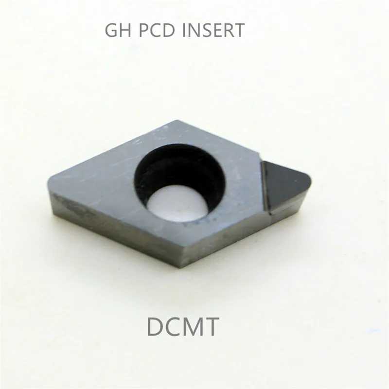 เพชร PCD DCMT11T304 dcmt 11t308 DCMW เครื่องกลึงแบบจัดทําดัชนีเครื่องมือใส่แผ่นเปลี่ยน PKD ตัดเครื่องตัด