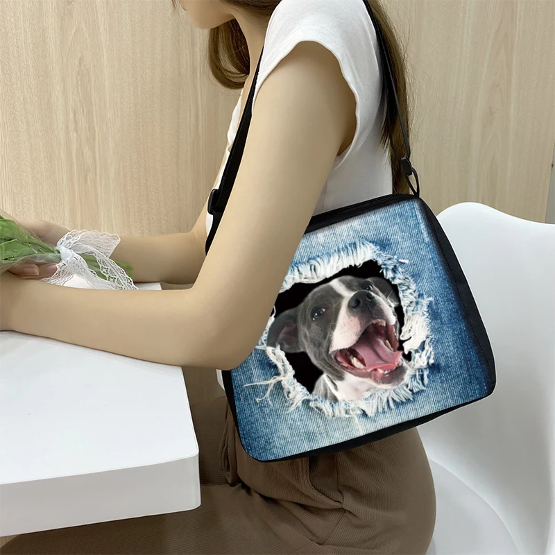 Cute Cowboy Dog/Cat Handbag New Kawaii Pocket Dog Girl Fashion Shoulder bag Messenger Bag Lady Canvas Tote Bag