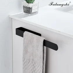 Stainless Steel Towel Storage Holder Punch Free Black Towel Rack Towel Hanger Bathroom Paper Holder WB8711