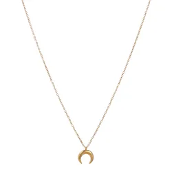 New Fashion Stainless Steel Thin Chain Moon Pendant Necklace For Woman Half Moon Horn Charms Necklace Jewelry