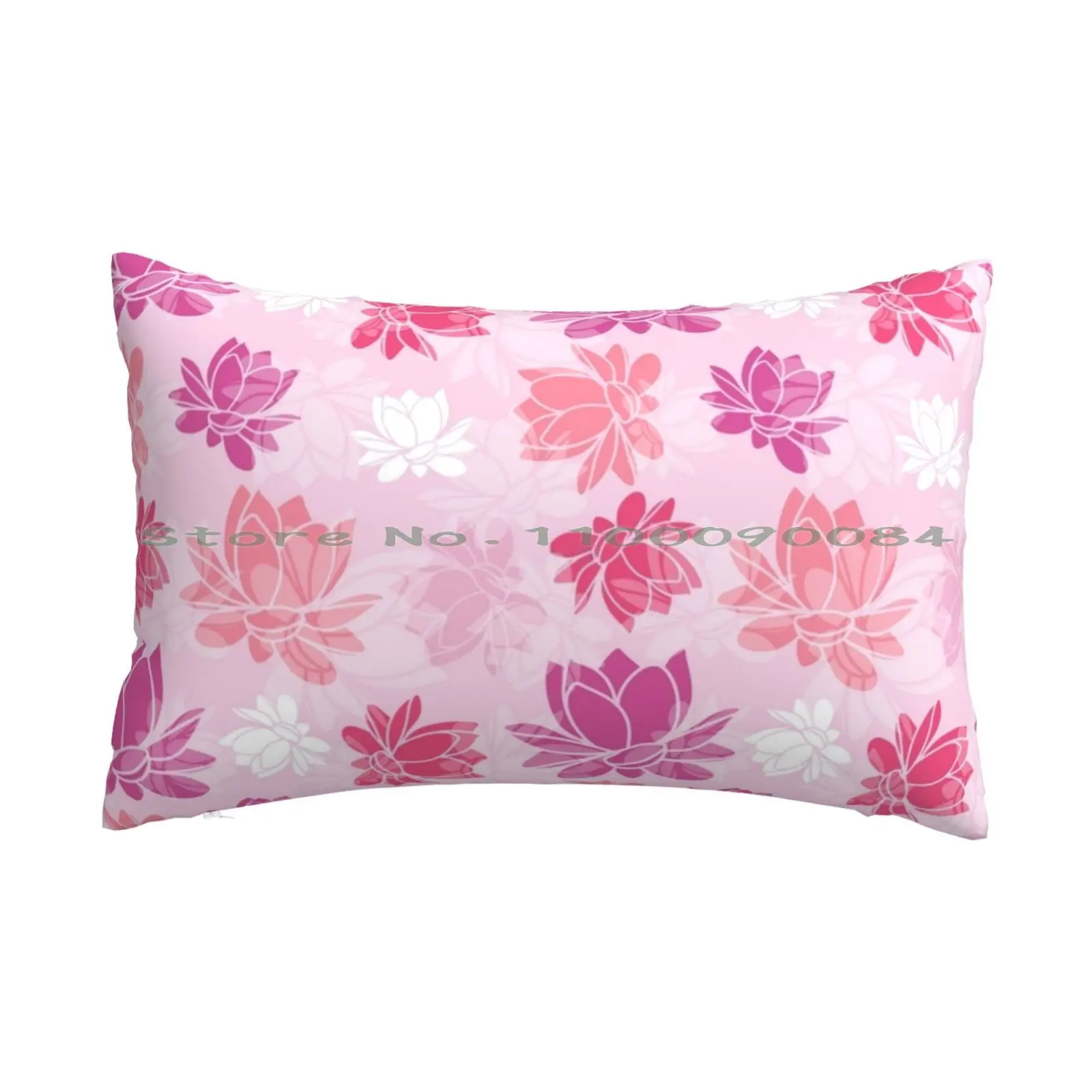 

Lotus Silk Floral Folk Colorful With Painted Pattern Flowers Lotus Flower Seamless Pattern Background Pillow Case 20x30 50*75