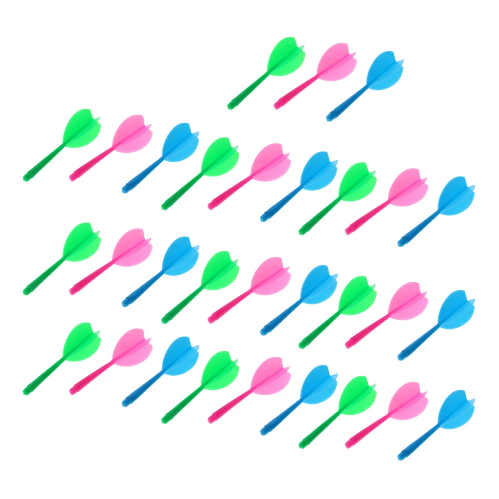 30pcs Multicolor Durable Plastic Darts Shaft & Dart Flight Combo Set Darts Accessories