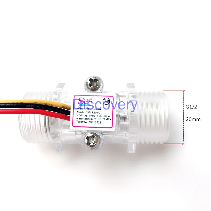 Yf-s201 تدفق المياه الاستشعار DN15 قاعة تدفق متر 4 سبليت تدفق الاستشعار G1/2 مقياس تدفق التوربينات