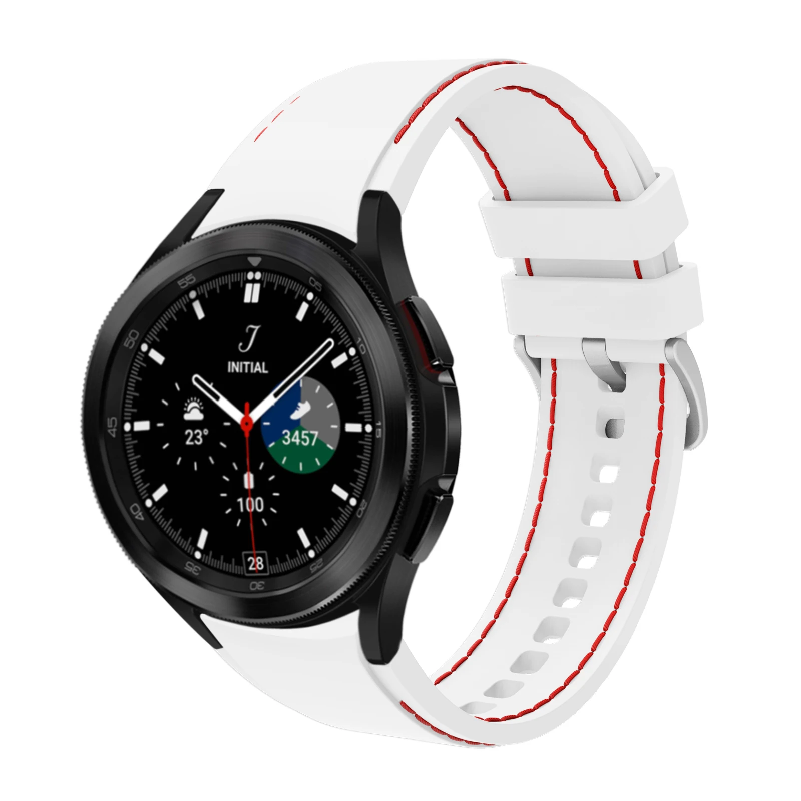 Bandas de silicona para Samsung Galaxy Watch 4 Classic, 46mm, 42mm, 44mm, 40mm, extremo Curvo