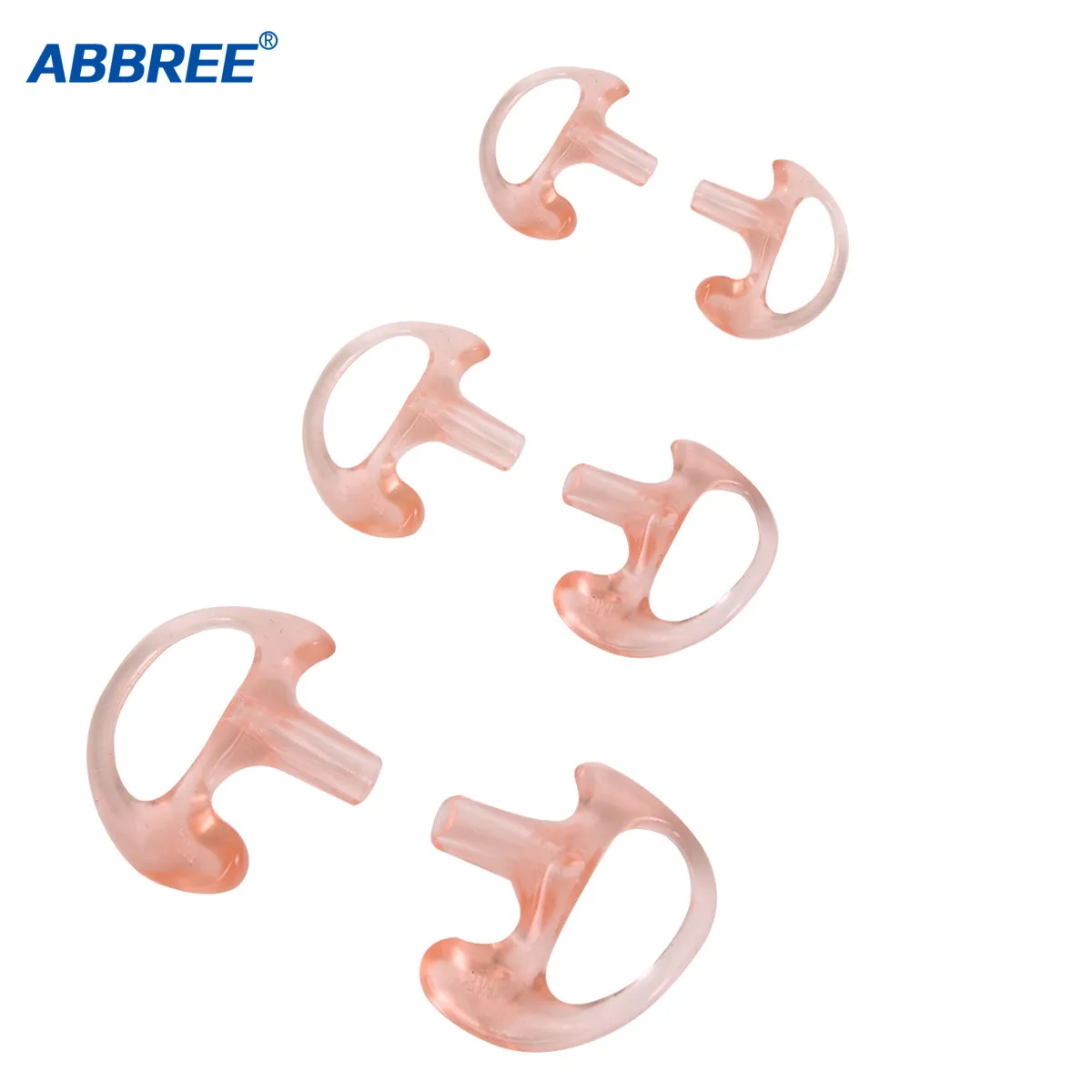 ABBREE 3pairs Silicone Replacement Headset Earmold Earplug for Air Acoustic Coil Tube Earpiece Ham BaoFeng Walkie Talkie Two Way