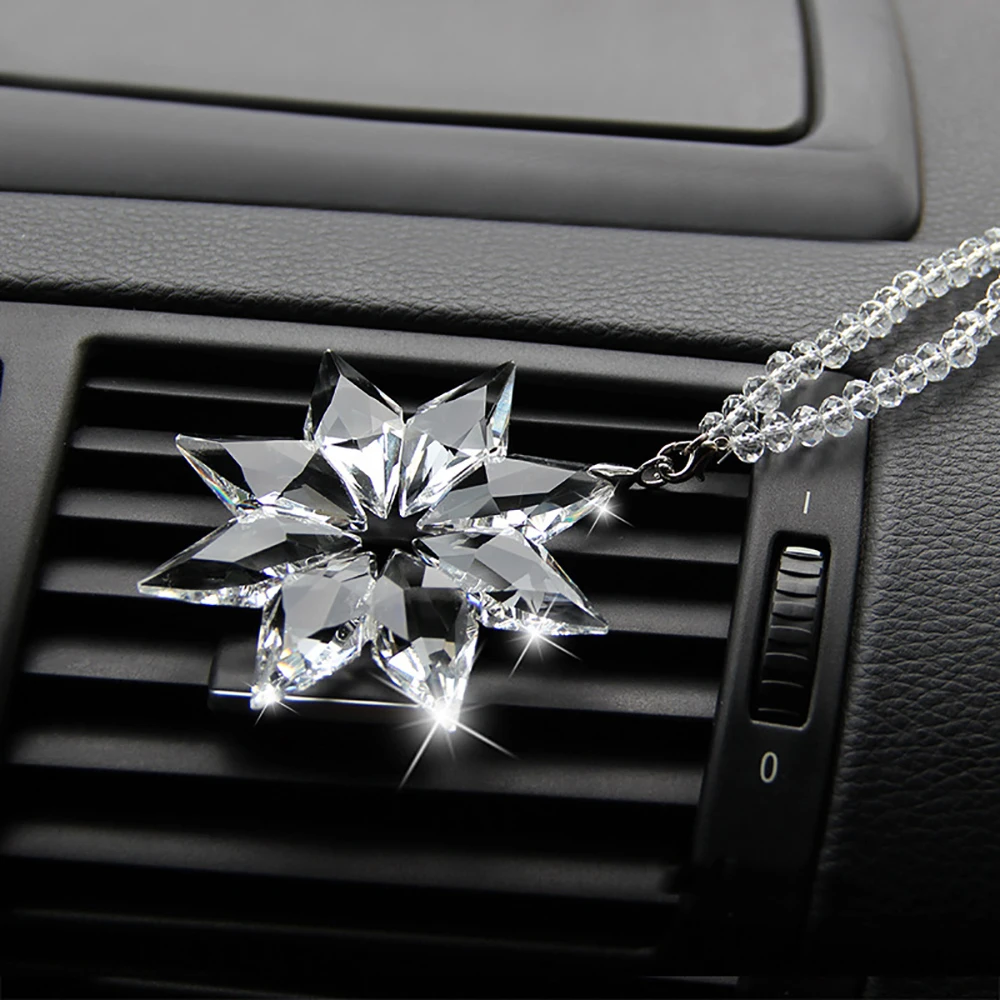 Car Sun Catcher Snowflake Ornament Christmas Gift Pendant Transparent Crystal Snowflake Decoration Ornament Pendant