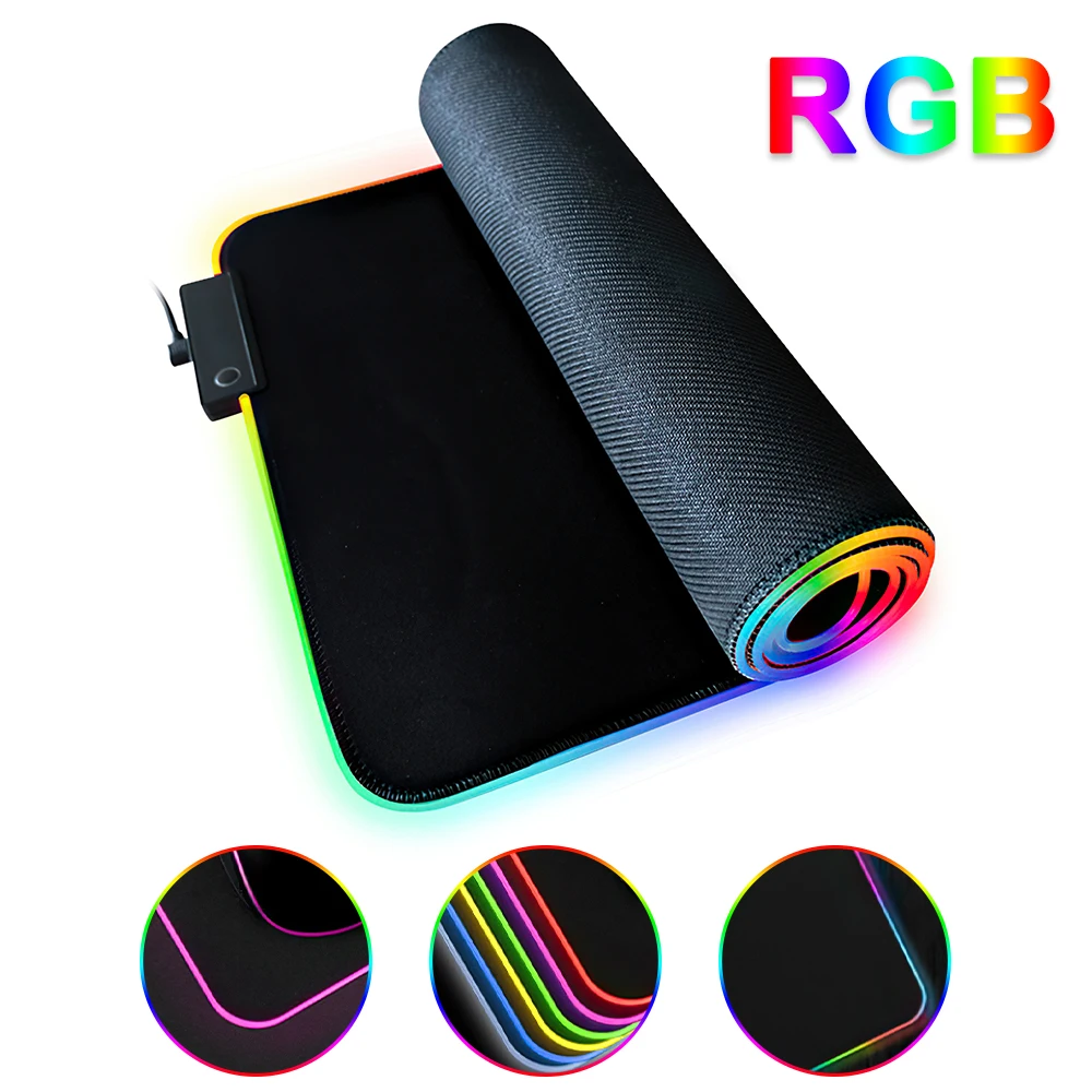 RGB Mouse Pad LED Luminous Mouse Keyboard Mat Desktop Mousepad 80cm Foldable with USB Cable Anti Slip for Mouse Laptop Office