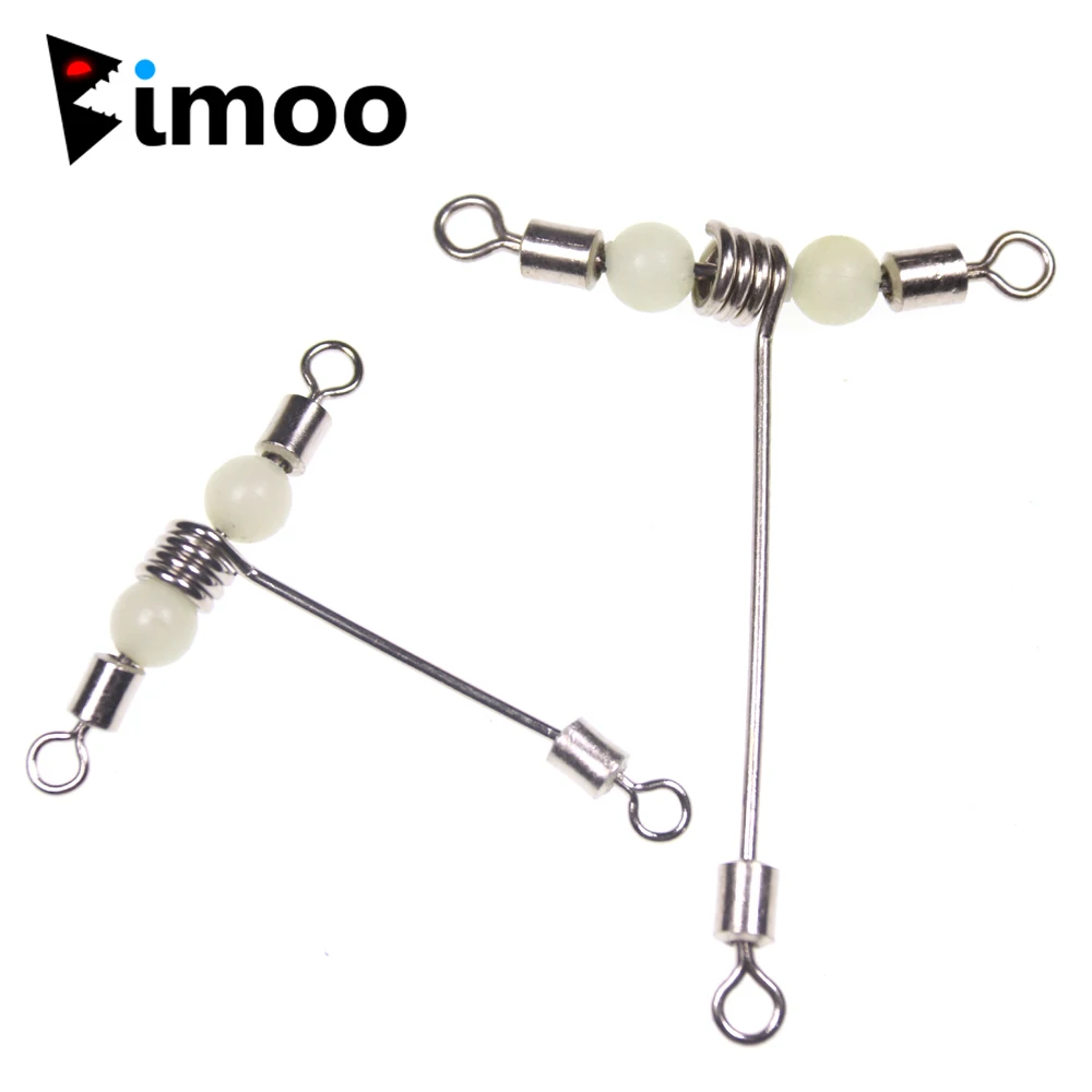 Bimoo 20pcs Luminous Beads /Swivel / 3-Way T Shape Stainless Wire Arms Fish Rig Branch Balance  Fishing Tackle Accessories