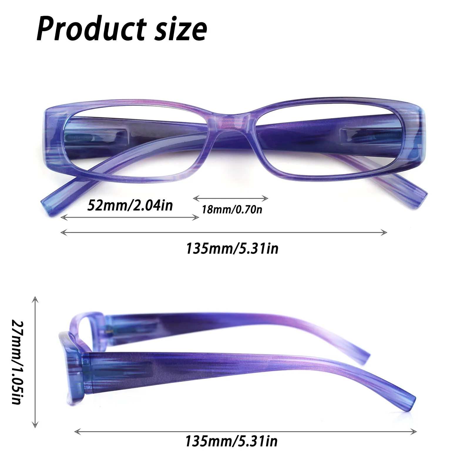 Turezing Reading Glasses Fashion Color Frame Decorative Eyeglasses Spring Hinge HD Presbyopia Optical Eyewear 0~600