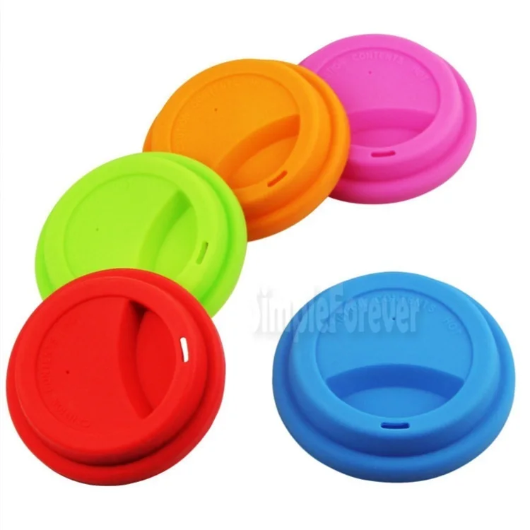 Hot Sale Reusable Silicone Coffee Milk Cup Mug Lid Cup Cover Bottle Lids Random Colors