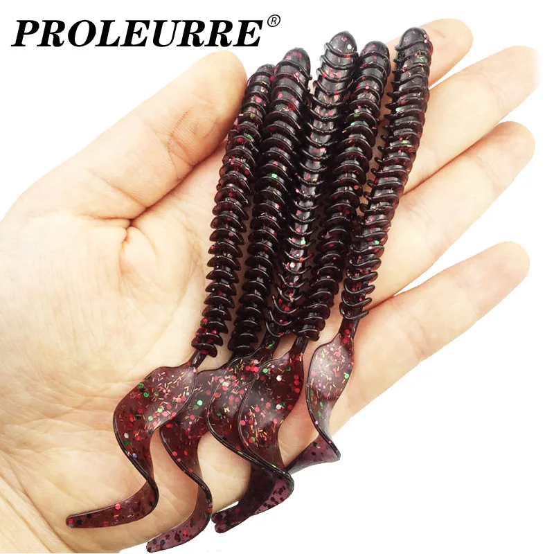 

5pcs/Lot Fishing Worms Curly Soft Lures 10.5cm 3g Pesca Jigging Wobbler Artificial Silicone Bait Bass Carp Isca Swimbaits Tackle