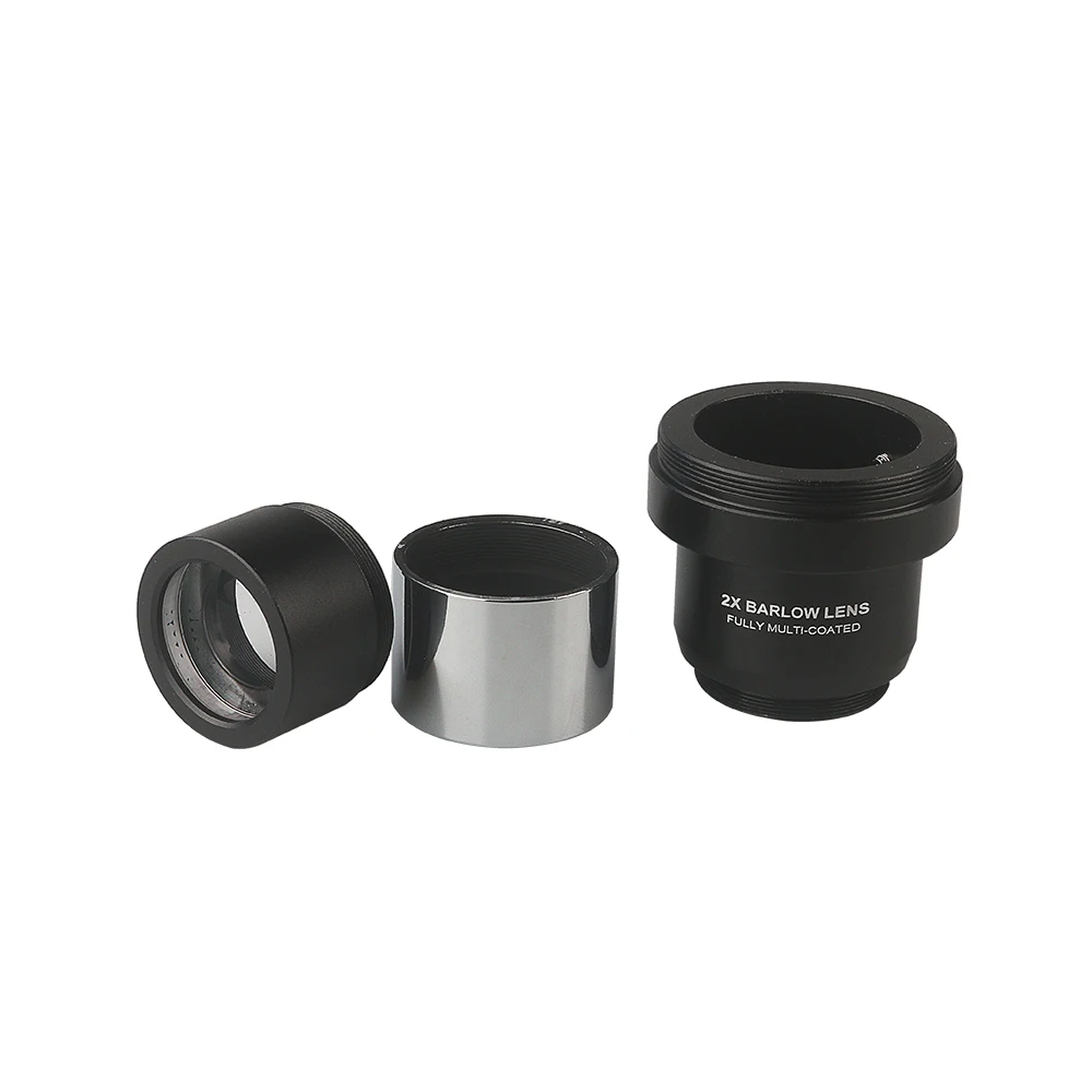 EYSDON-lente Barlow de 1,25 pulgadas, lente totalmente multicapa de Metal con rosca M42x0.75, interfaz de conexión de anillo en T para telescopio ocular