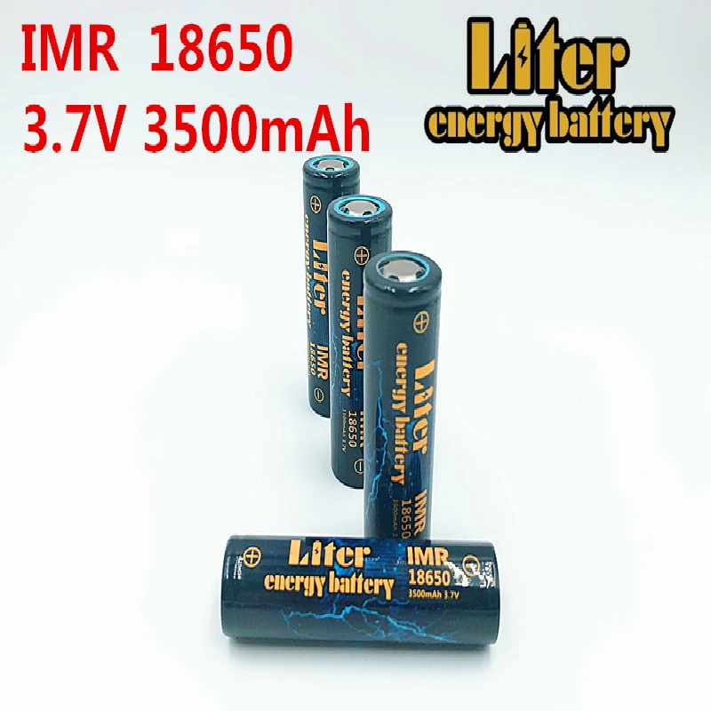 Litre d'énergie batterie IMR18650 2 pièces 3500 MAH 3.7 V 4.8A 18650 batterie Rechargeable utilisation noyau de batterie pour lampe de poche