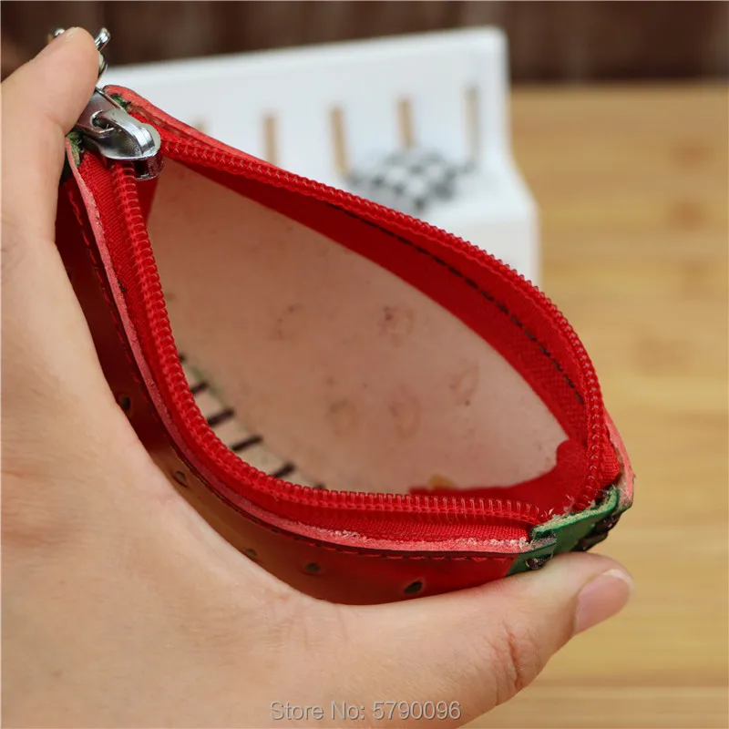 Leather creative watermelon coin purse bag children animal cute cartoon hand carrying fruit bag key bag birthday gift