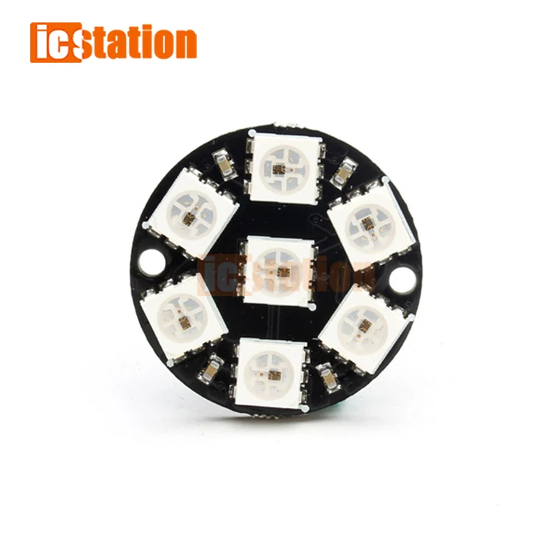 7 بت WS2812S 5050 RGB LED الدائري لمبة الديكور المستديرة مع السائقين المدمجة
