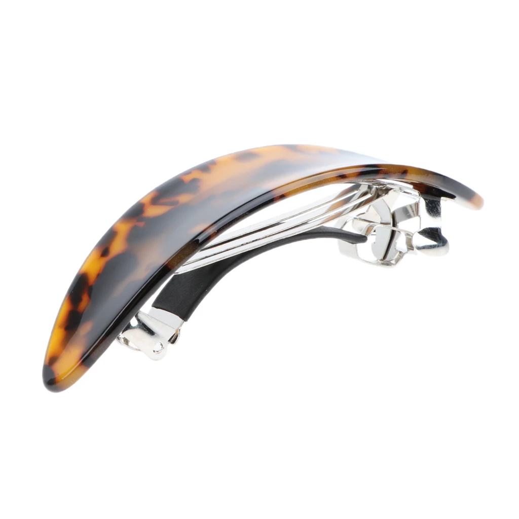 Thick Hair Automatic Barrette French Acetate Hair Clip Hairpin Women 3.5 Inches