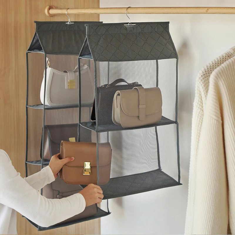 

2pcs Big Closet Storage Bags Organizadores Case Durable Handbags Finishing Hanging Organizer Door Hang Storage Bag