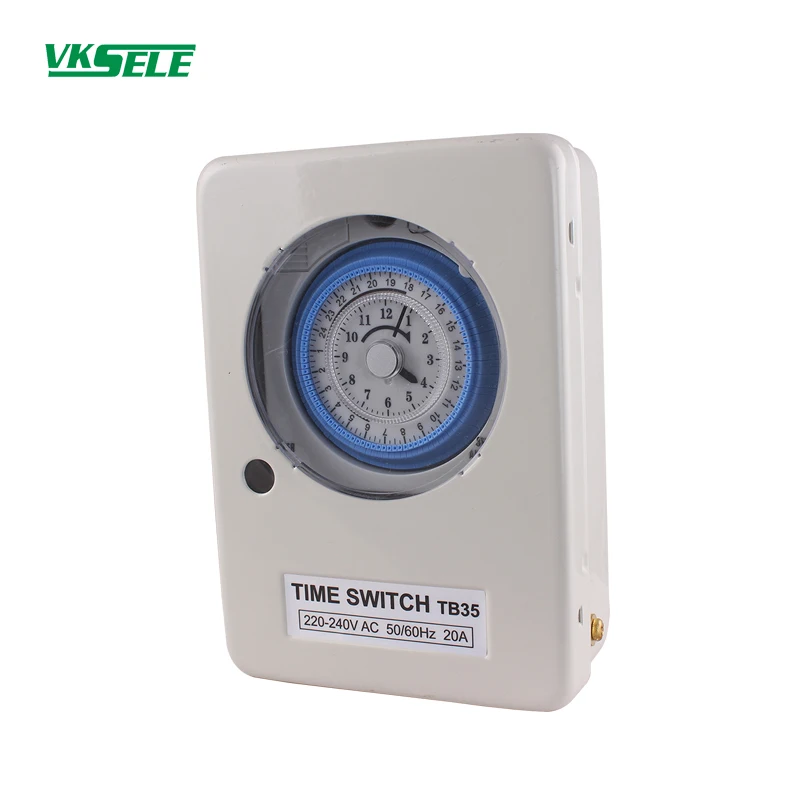 TB35 TB35-T with Iron Sell Timer Relay 240V 24 Hour Programming Analog Time Switch