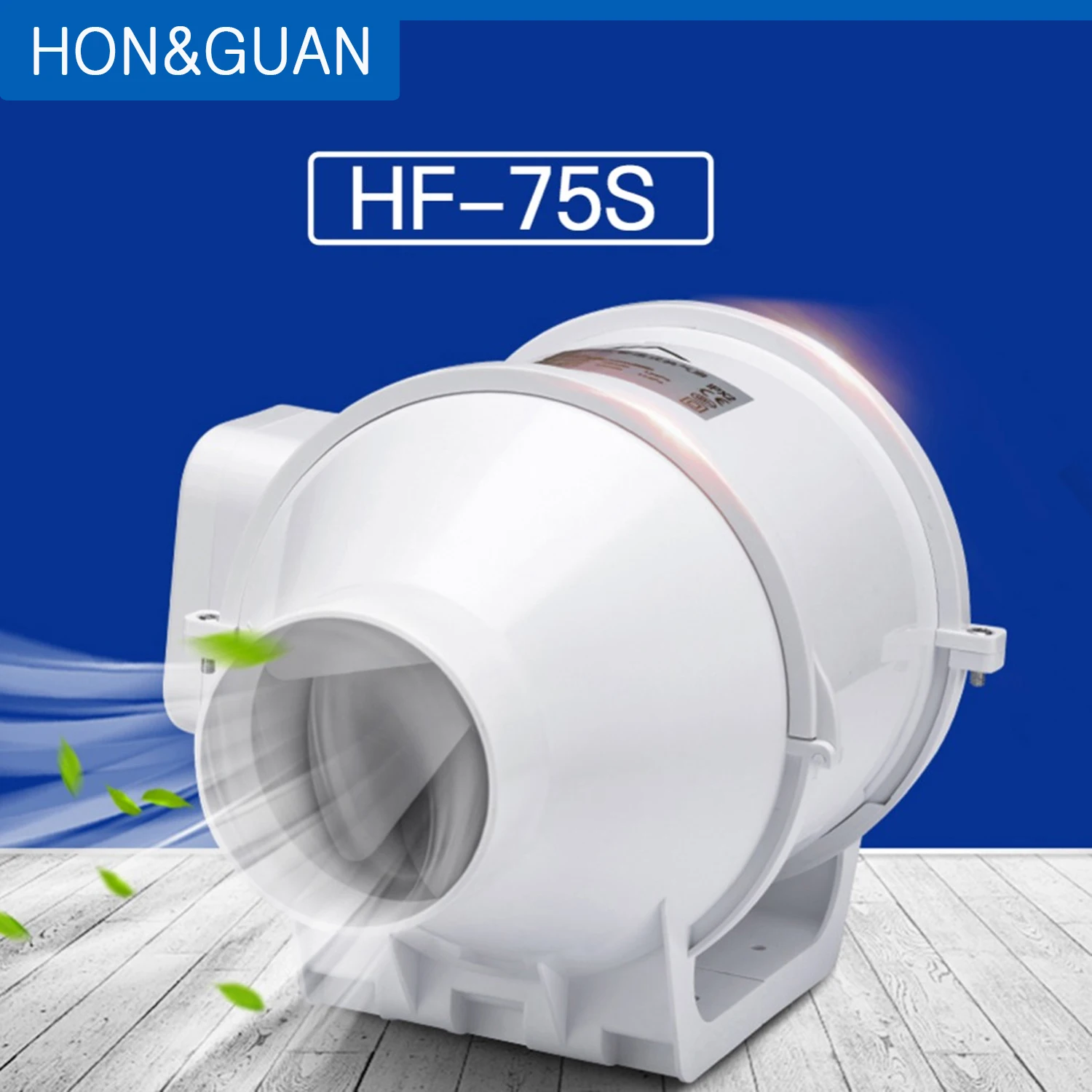 

Hon&Guan 3'' Silent Inline Duct Fan 220V Air Extractor Exhaust Ventilation System for Bathroom Kitchen Hood Ventilator HP-75S