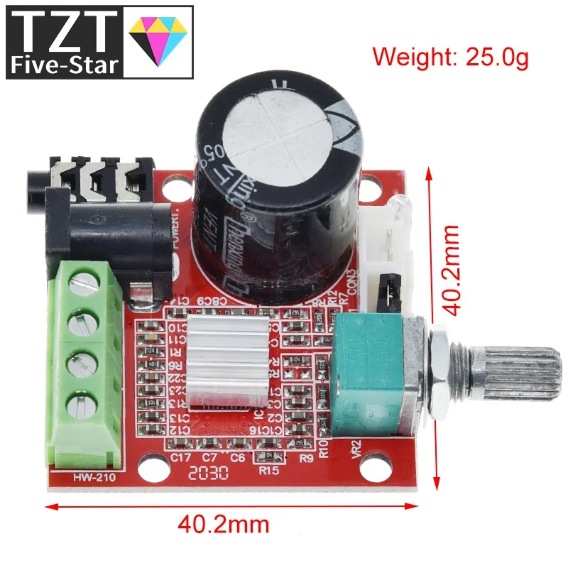 TZT 1/3 Stück 12V Mini Hi-Fi PAM8610 Audio-Stereo-Verstärkerplatine 2X10W Dual-Kanal D-Klasse Zum Niedrigsten Preis – Detail 7