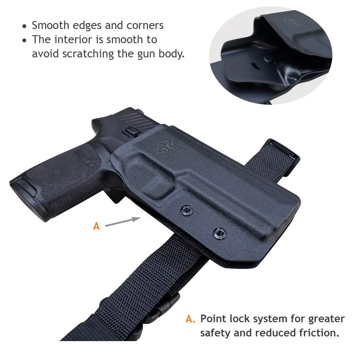 OWB Kydex Holster Custom Fit: Sig Sauer P320 Carry / P320 Full Pistol - Outside cintura Carry / 1.5-2 pollici Clip da cintura