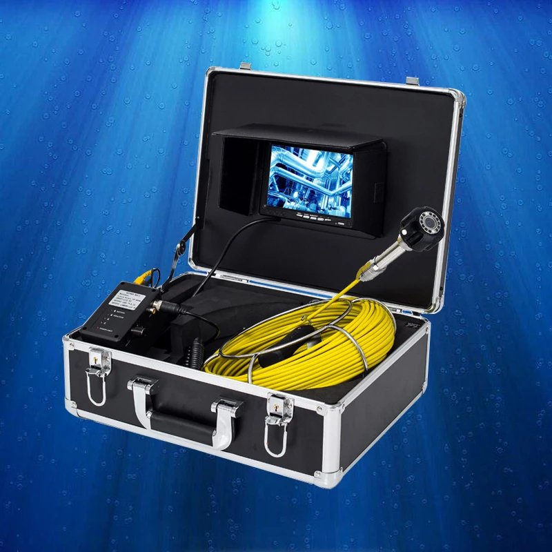 

20-50m Cable 23mm DVR Waterproof Pipe Inspection Camera, Drain Sewer Industrial Pipeline Endoscope System 7inch LCD Monitor